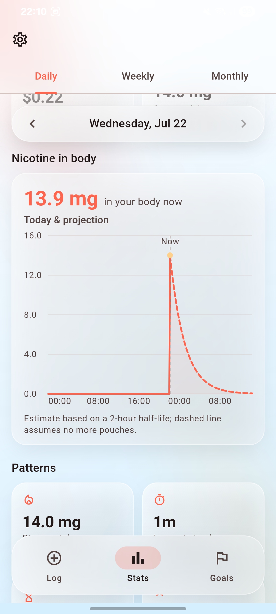 Zynner nicotine in body screenshot